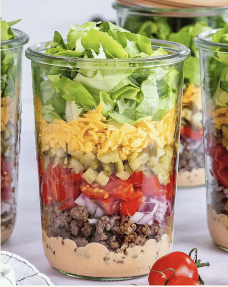 Salada Big Mac com molho especial no pote